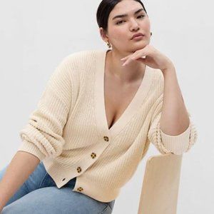 NWT Gap Knit V-Neck Button Up Sweater